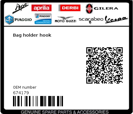 Product image: Vespa - 674179 - Bag holder hook  0