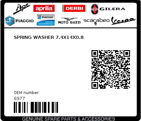 Product image: Vespa - 6977 - SPRING WASHER 7.4X14X0.8  0