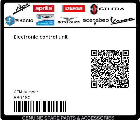 Product image: Vespa - 830480 - Electronic control unit  