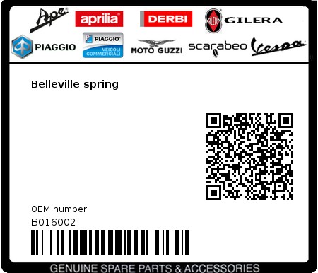 Product image: Vespa - B016002 - Belleville spring  