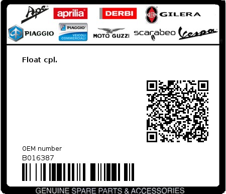 Product image: Vespa - B016387 - Float cpl.  0