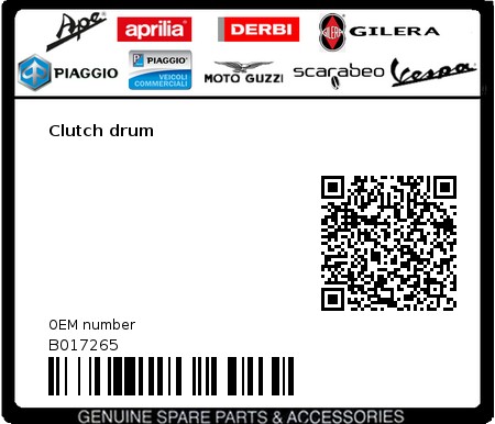 Product image: Vespa - B017265 - Clutch drum  