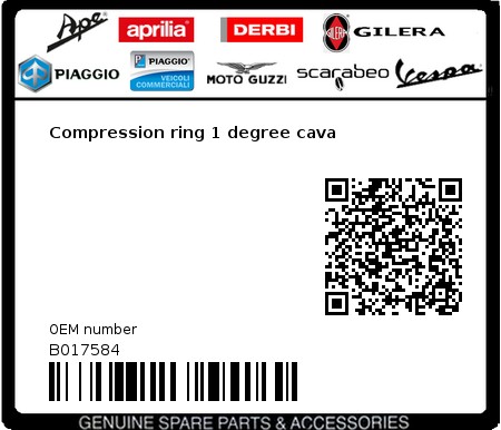 Product image: Vespa - B017584 - Compression ring 1 degree cava 