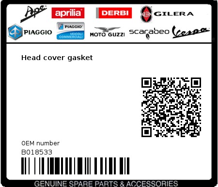 Product image: Vespa - B018533 - Head cover gasket  0