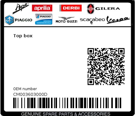 Product image: Vespa - CM003603000D - Top box   0