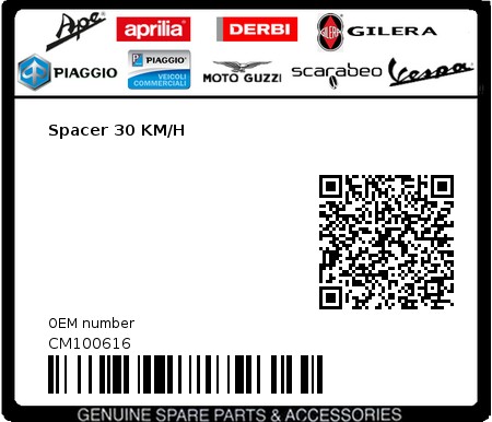 Product image: Vespa - CM100616 - Spacer 30 KM/H 