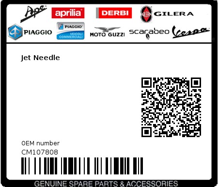 Product image: Vespa - CM107808 - Jet Needle   0