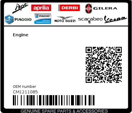 Product image: Vespa - CM1211085 - Engine   0