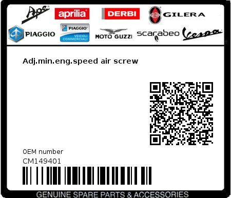 Product image: Vespa - CM149401 - Adj.min.eng.speed air screw  