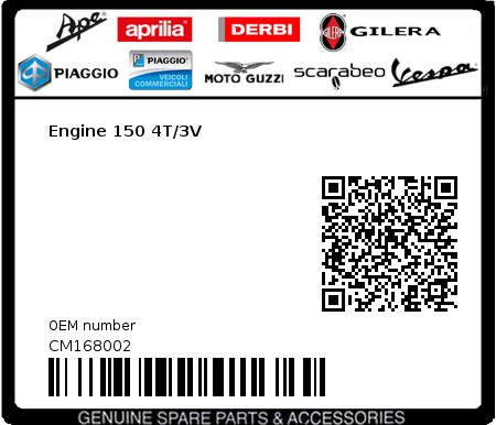 Product image: Vespa - CM168002 - Engine 150 4T/3V  