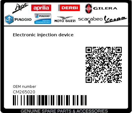 Product image: Vespa - CM265020 - Electronic injection device 