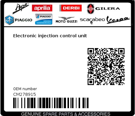 Product image: Vespa - CM278915 - Electronic injection control unit  0