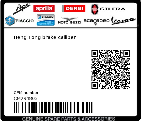 Product image: Vespa - CM294803 - Heng Tong brake calliper  0
