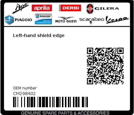 Product image: Vespa - CM298402 - Left-hand shield edge  0