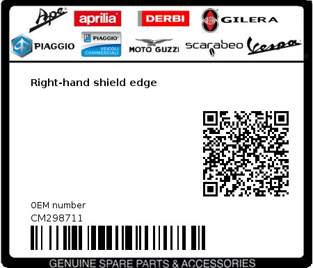 Product image: Vespa - CM298711 - Right-hand shield edge  0