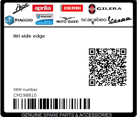 Product image: Vespa - CM298810 - RH side edge  0