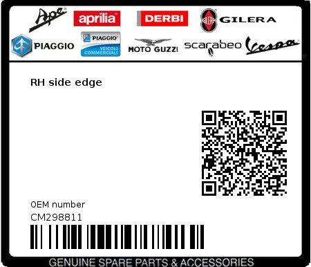 Product image: Vespa - CM298811 - RH side edge  0