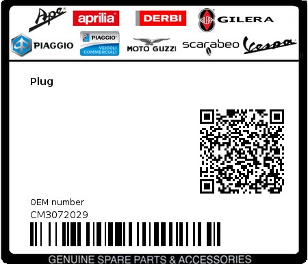 Product image: Vespa - CM3072029 - Plug  0