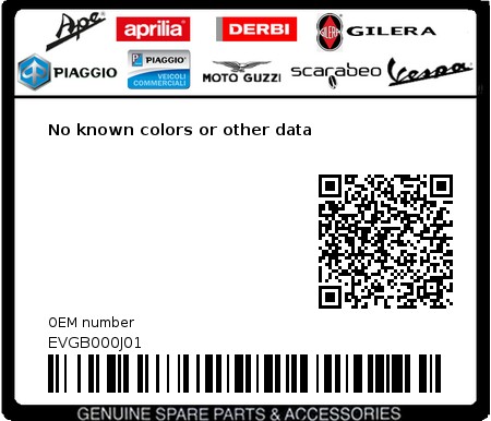 Product image: Vespa - EVGB000J01 - No known colors or other data 