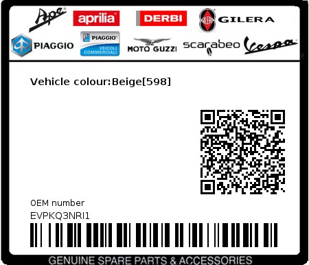 Product image: Vespa - EVPKQ3NRI1 - Vehicle colour:Beige[598]  0