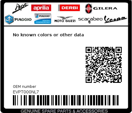 Product image: Vespa - EVPT000NL7 - No known colors or other data 