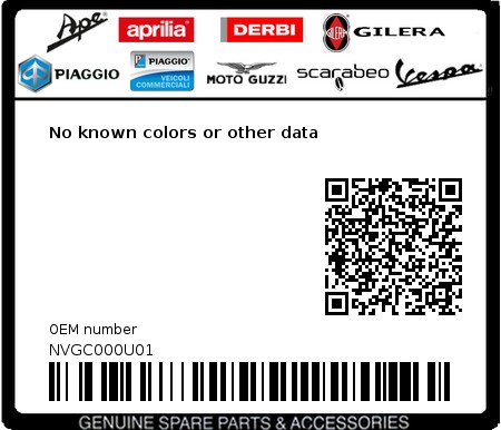 Product image: Vespa - NVGC000U01 - No known colors or other data  0