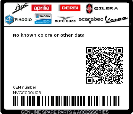 Product image: Vespa - NVGC000U05 - No known colors or other data  0