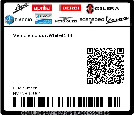 Product image: Vespa - NVPNBR2U01 - Vehicle colour:White[544]  0