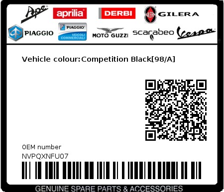 Product image: Vespa - NVPQXNFU07 - Vehicle colour:Competition Black[98/A] 