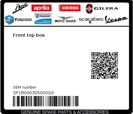 Product image: Vespa - SP1B006305000Q4 - Front top box  0