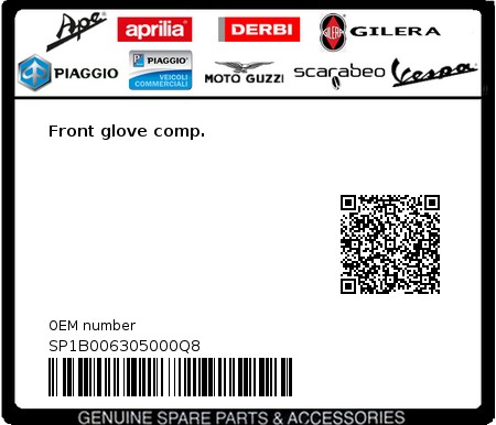 Product image: Vespa - SP1B006305000Q8 - Front glove comp.  0
