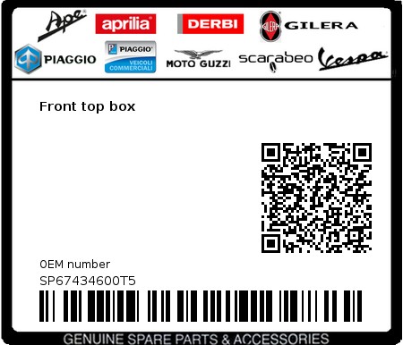 Product image: Vespa - SP67434600T5 - Front top box  0