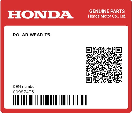 Product image: Honda - 009874T5 - POLAR WEAR T5  0