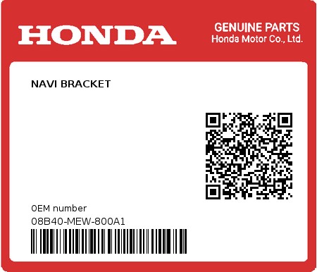 Product image: Honda - 08B40-MEW-800A1 - NAVI BRACKET  0