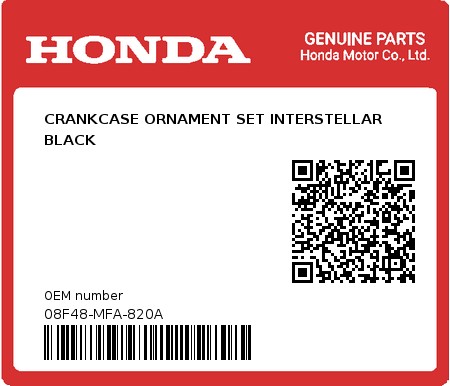 Product image: Honda - 08F48-MFA-820A - CRANKCASE ORNAMENT SET INTERSTELLAR BLACK  0