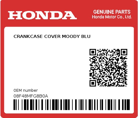 Product image: Honda - 08F48MFG8B0A - CRANKCASE COVER MOODY BLU 