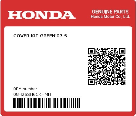 Product image: Honda - 08H26SH6CKHMH - COVER KIT GREEN'07 S  0