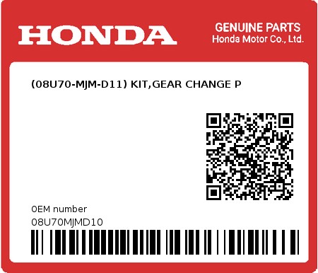 Honda - 08U70MJMD10 - (08U70-MJM-D11) KIT,GEAR CHANGE P | Oemmotorparts