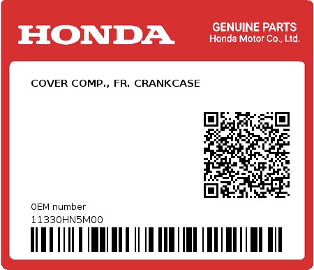 Product image: Honda - 11330HN5M00 - COVER COMP., FR. CRANKCASE 