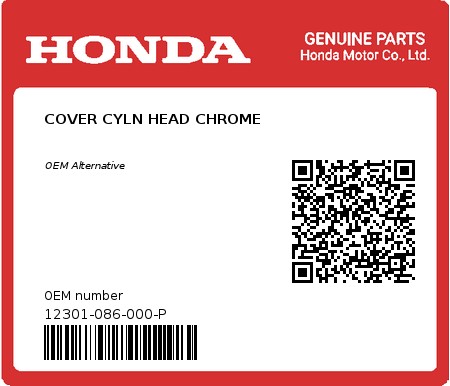 Product image: Honda - 12301-086-000-P - COVER CYLN HEAD CHROME  0