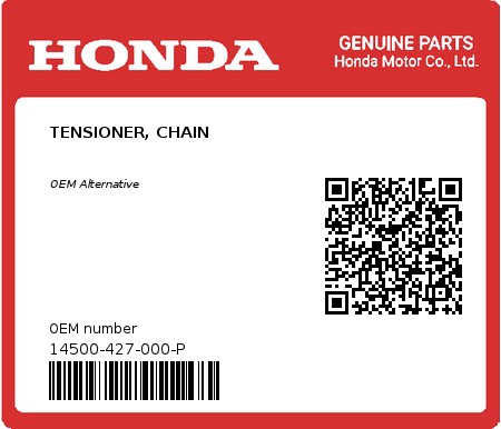 Product image: Honda - 14500-427-000-P - TENSIONER, CHAIN  0