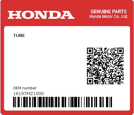 Product image: Honda - 16197MZ1000 - TUBE  0