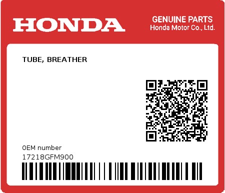 Product image: Honda - 17218GFM900 - TUBE, BREATHER  0