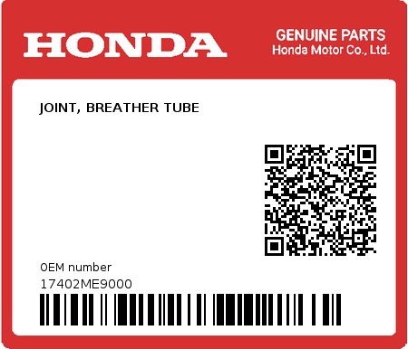 Product image: Honda - 17402ME9000 - JOINT, BREATHER TUBE  0