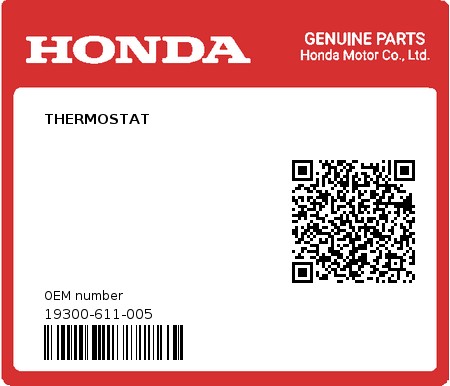 Product image: Honda - 19300-611-005 - THERMOSTAT  0