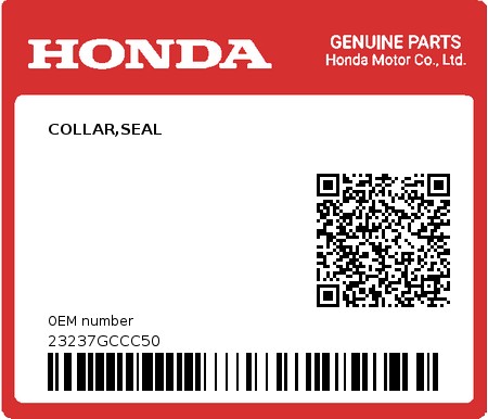 Product image: Honda - 23237GCCC50 - COLLAR,SEAL  0