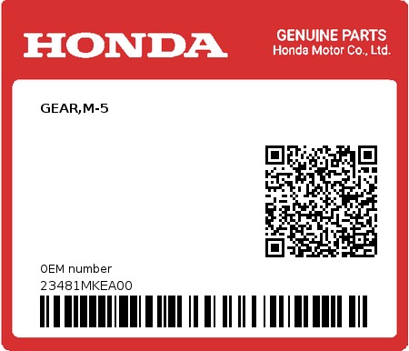 Product image: Honda - 23481MKEA00 - GEAR,M-5  0