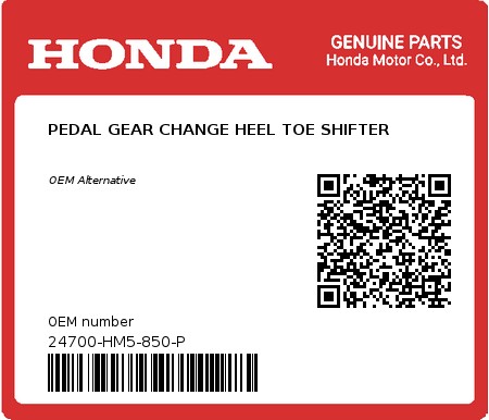 Product image: Honda - 24700-HM5-850-P - PEDAL GEAR CHANGE HEEL TOE SHIFTER  0