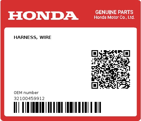 Product image: Honda - 32100459912 - HARNESS, WIRE  0