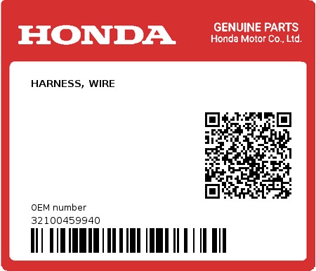 Product image: Honda - 32100459940 - HARNESS, WIRE 